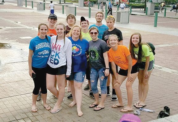 Tanner with group on mission trip.