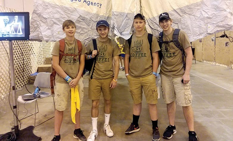 Tanner in Houston, Texas for refugee event.