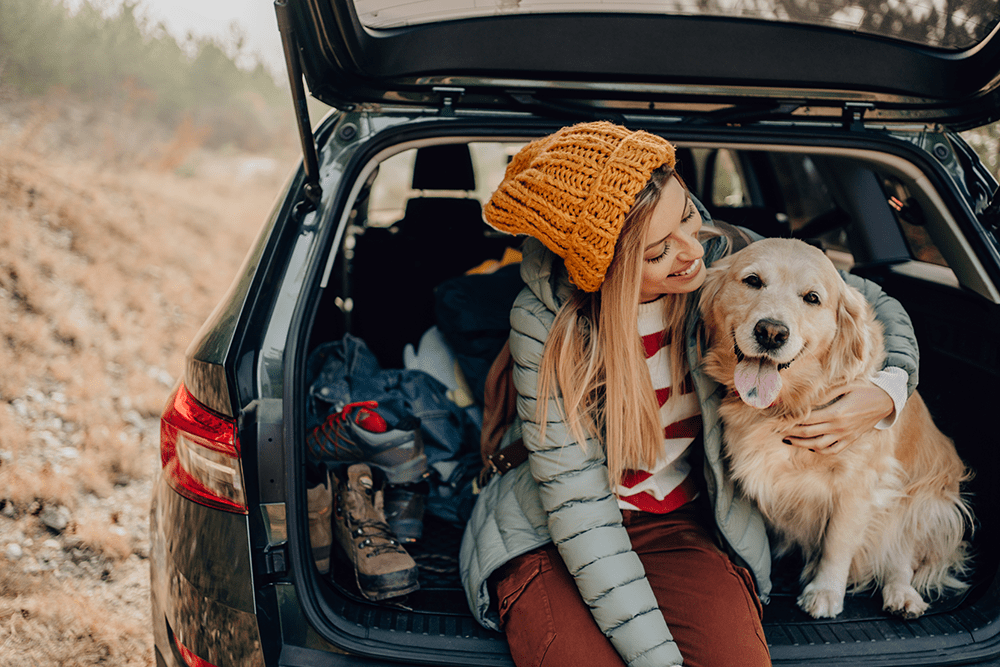 A girl and her dog