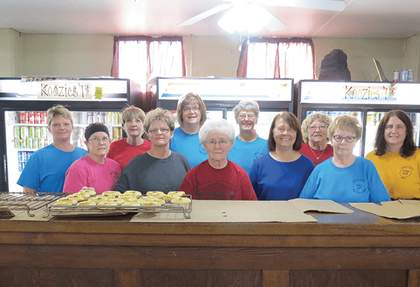 Ladies preparing kolaches at Consignment Sale