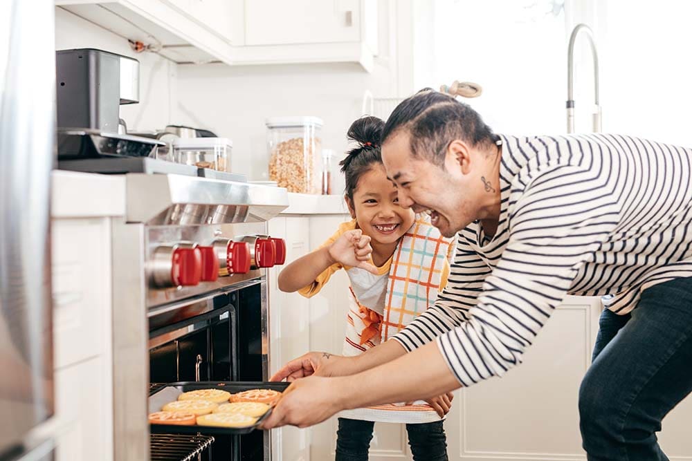 Baking BetterLife member recipes with dad