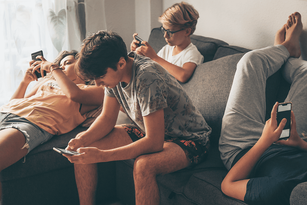 Kids dependent on cell phones 