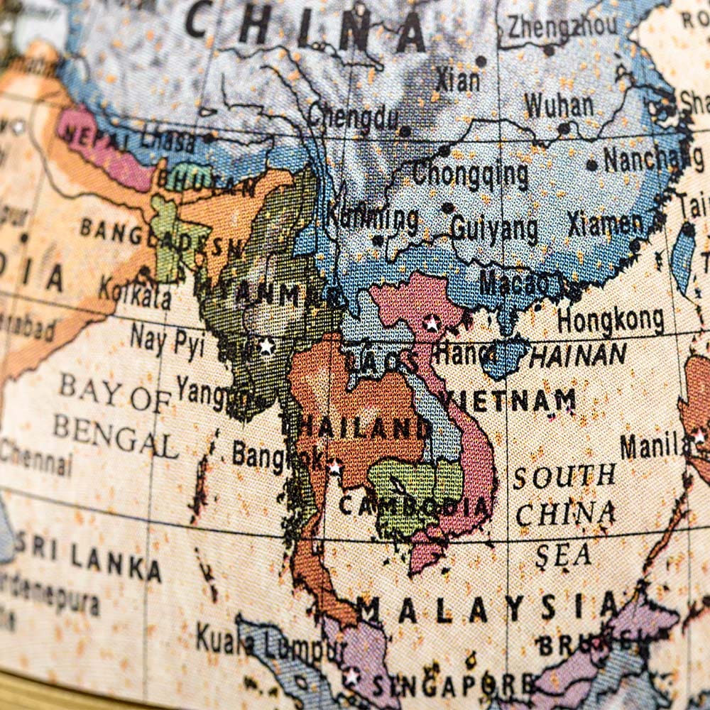 Map showing Vietnam, Laos, and Cambodia