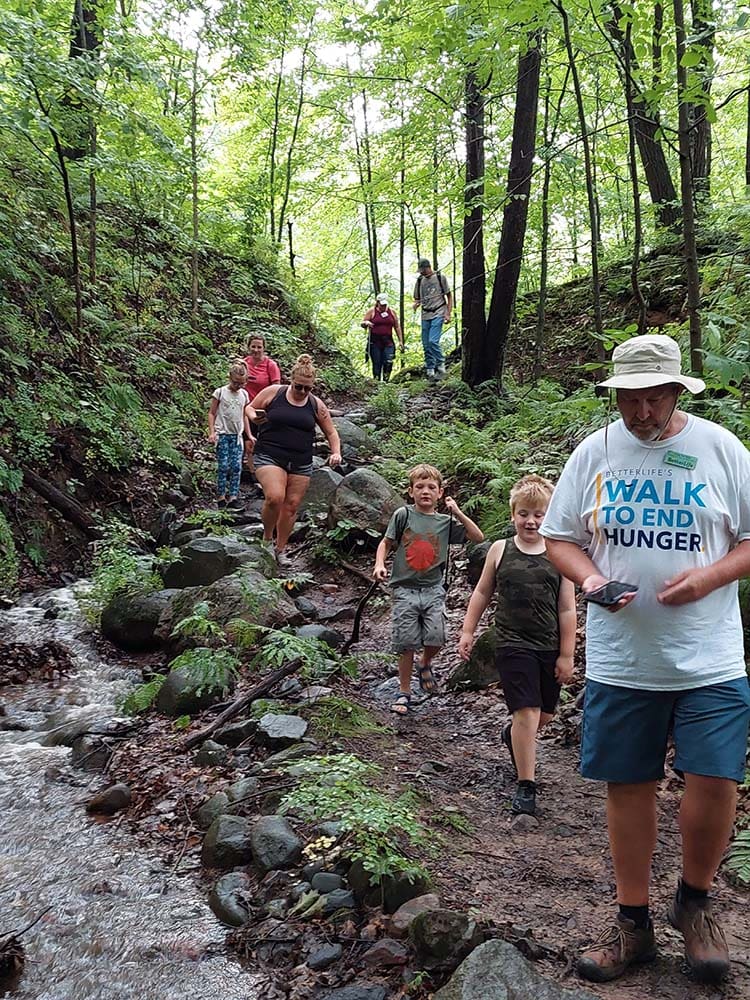 BetterLife President Craig Van Dyke leading a group at the Lodge 141 Walk to End Hunger event