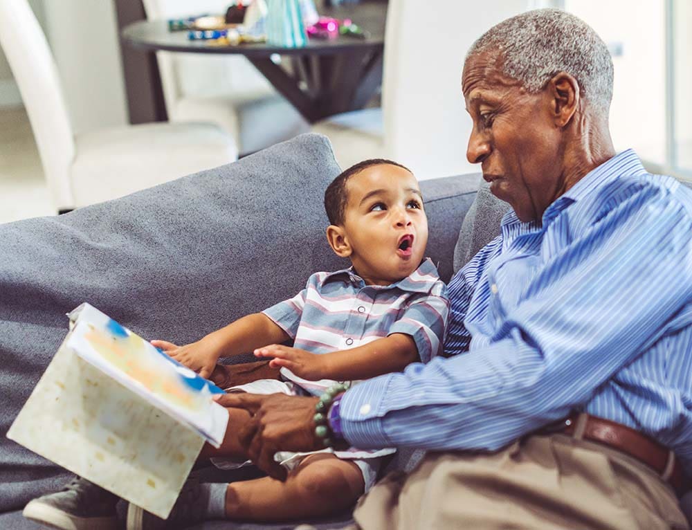 Grandfather considering BetterLife life insurance for his grandson