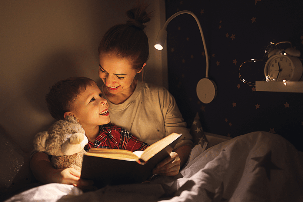 Mother and Son reading together